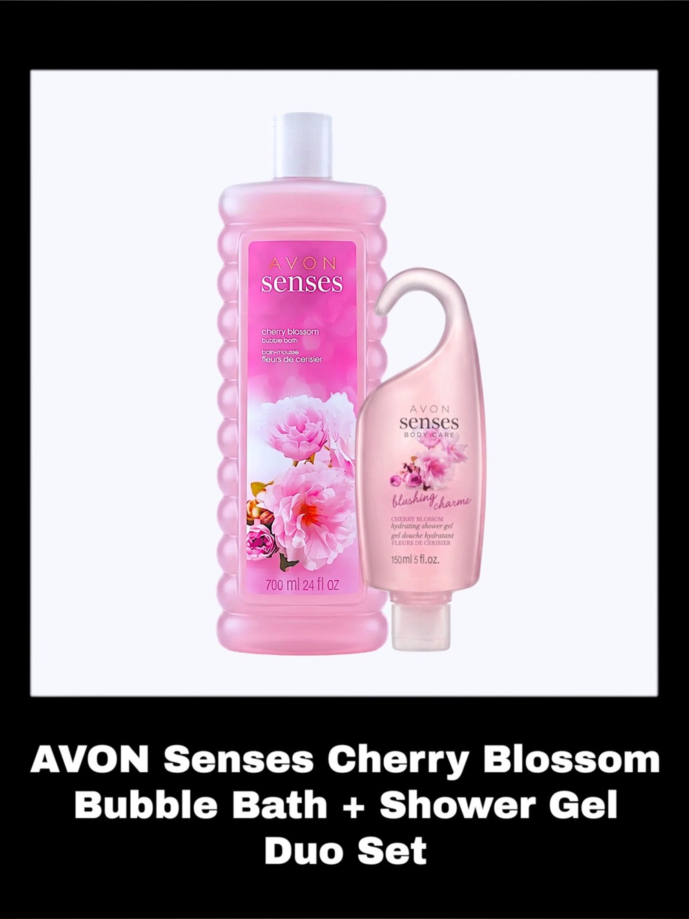 AVON Senses Cherry Blossom Bubble Bath + Shower Gel Duo Set
